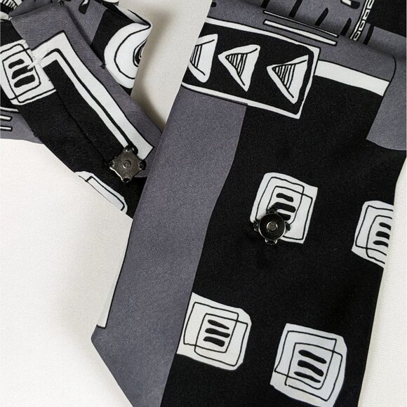 Ogsplosh Black White And Grey Women's Ascot Scarf BNWT - Picture 2 of 7